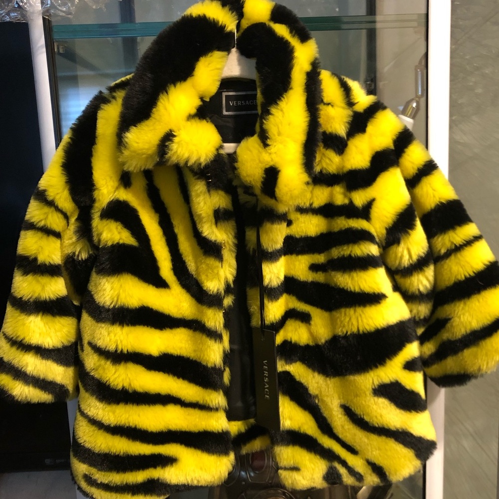 Versace Baby Zebra faux fur jacket